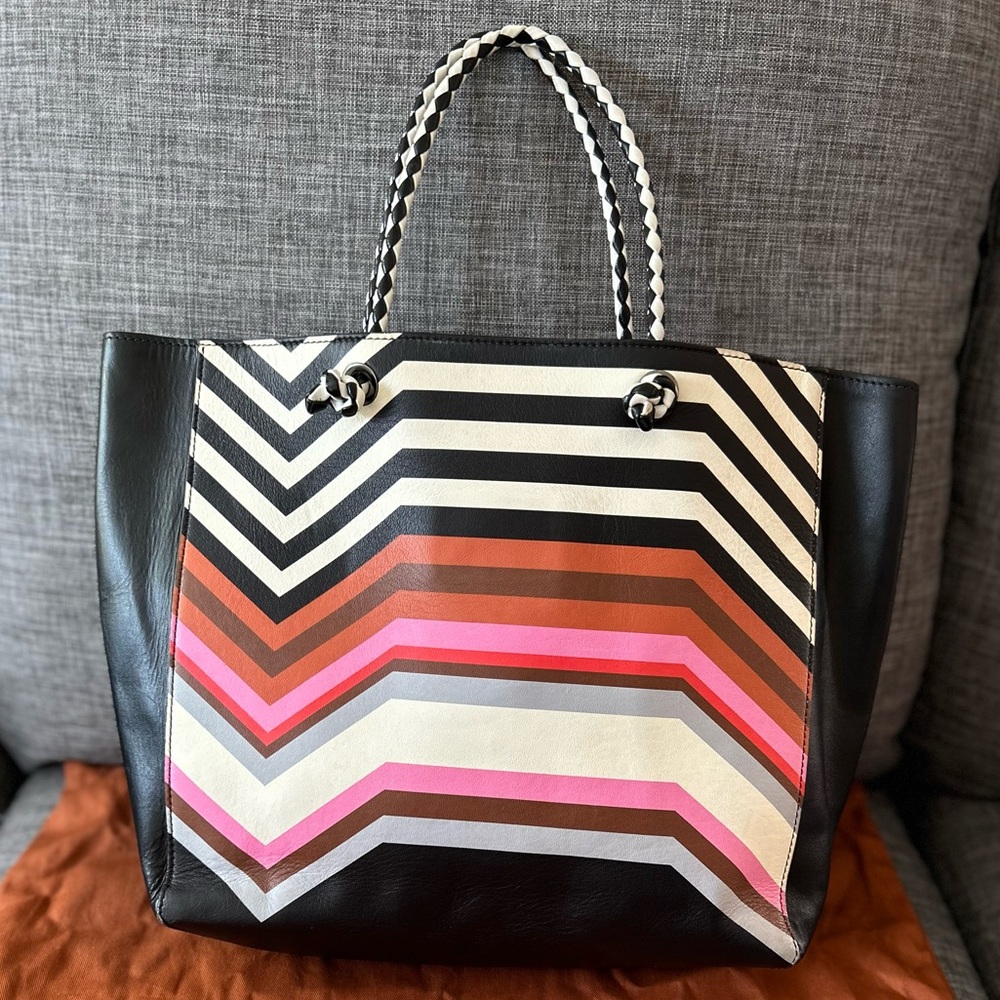 VERY RARE Missoni Geo Print Leather Tote